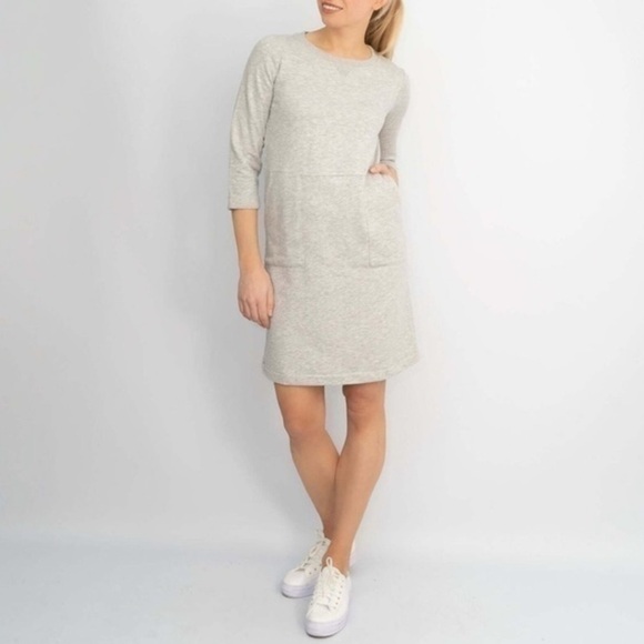 Boden Hannah Gray Jersey Knit Midi Dress – Crew Neck & Pockets Casual Size 6 - Picture 1 of 7